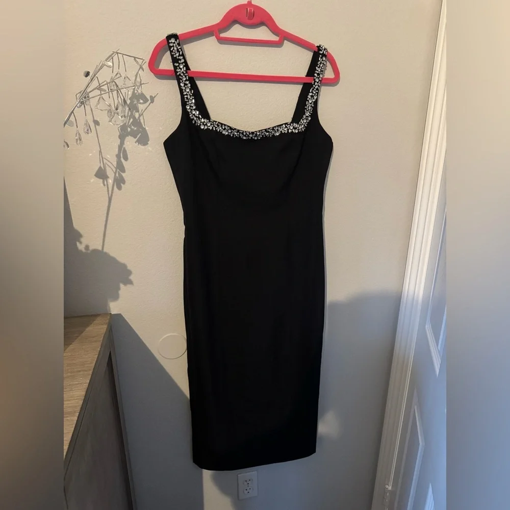 Camilo Coelho for Revolve Black Midi Dress with Embellished Neckline.Size M.NWT. - Picture 2 of 10